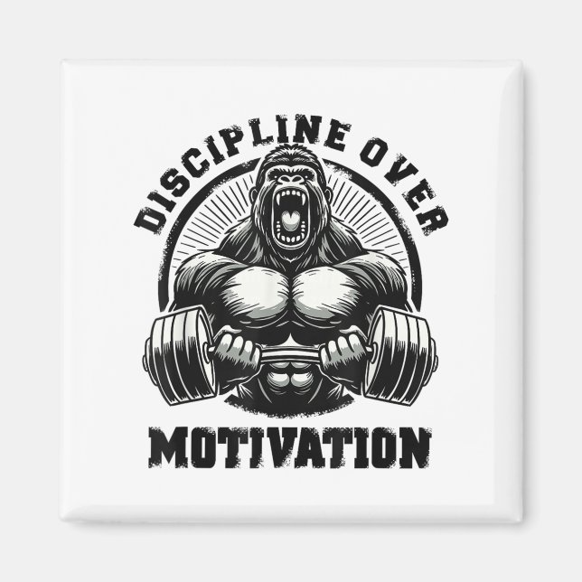 Imã Discipline Over Motivation Weightlift Gym Quotes G (Frente)