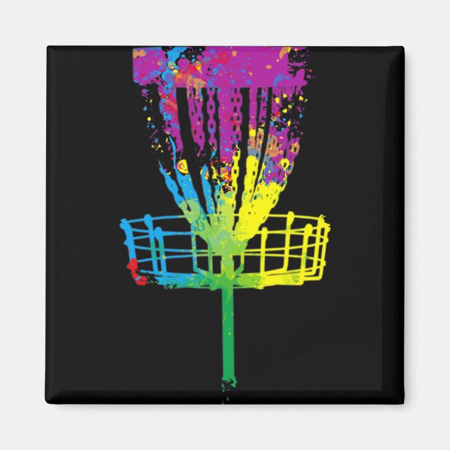 Imã Disco colorido de golfe esboçado (Frente)