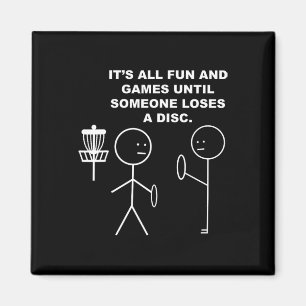 Imã Disco de Golfe Frisbee Stickman Figura de Pau Humo