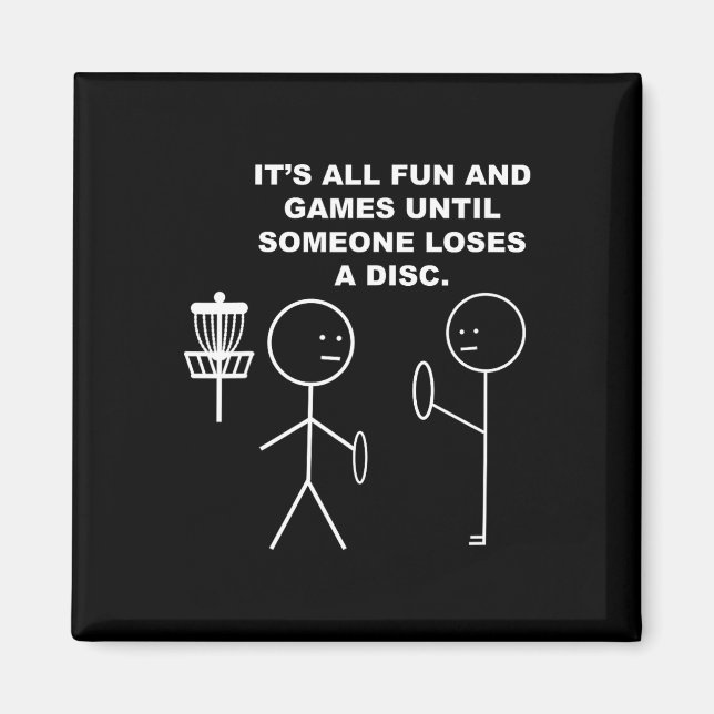 Imã Disco de Golfe Frisbee Stickman Figura de Pau Humo (Frente)