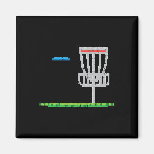Imã Disco de Golfe Pixel Frisbee Golfista Frolf Homens
