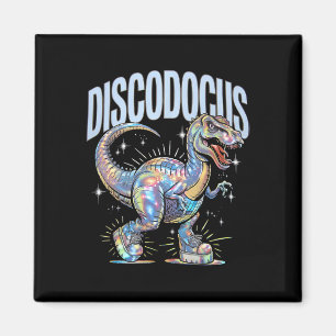 Imã Disco Dinossaur Diplodocus 70s Dino Dancing Funny