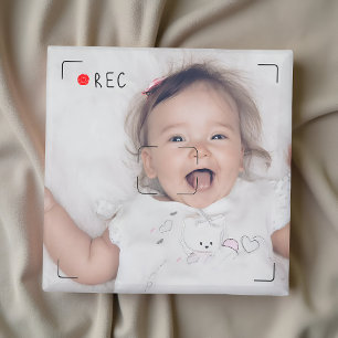 Imã Disco Engraçado Ponto Vermelho Foto Personalizada
