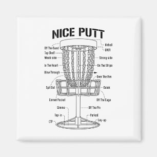 Imã Disco Golfe Esboço Belo Putt Engraçado Jargão de P