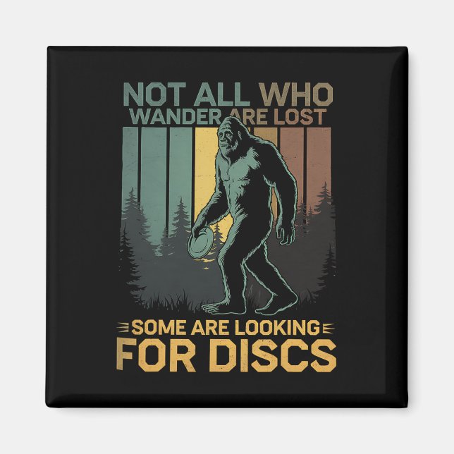 Imã Disco Golfe Sasquatch Pé Grande Discóbolo Engraçad (Frente)