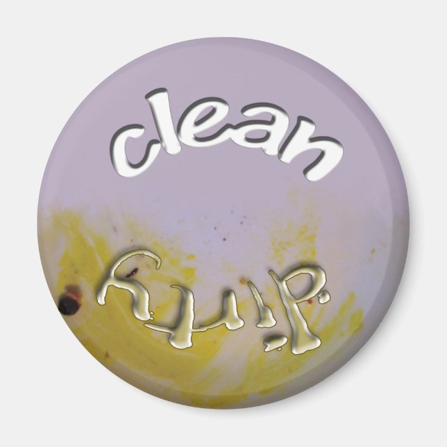 Imã Disco limpo/sujo - Magneta da máquina de lavar lou (Frente)