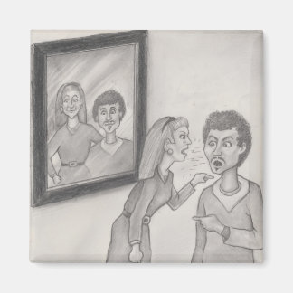 Imã Discutindo na Vida Perto do Casal Feliz Mostrado n