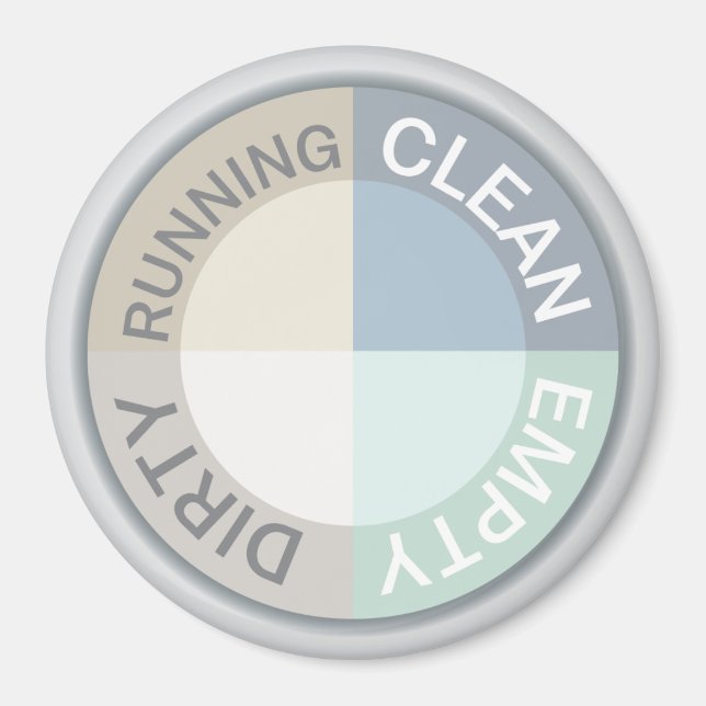 Imã Dishwasher Clean Dirty Vazia em Execução Moderna (Frente)