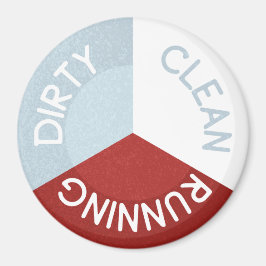 Imã Dishwasher Reversible Magnet Clean Dirty Runty em 