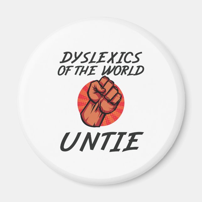 Imã Disléxias do Mundo Unem Presente Engraçado de Disl (Frente)
