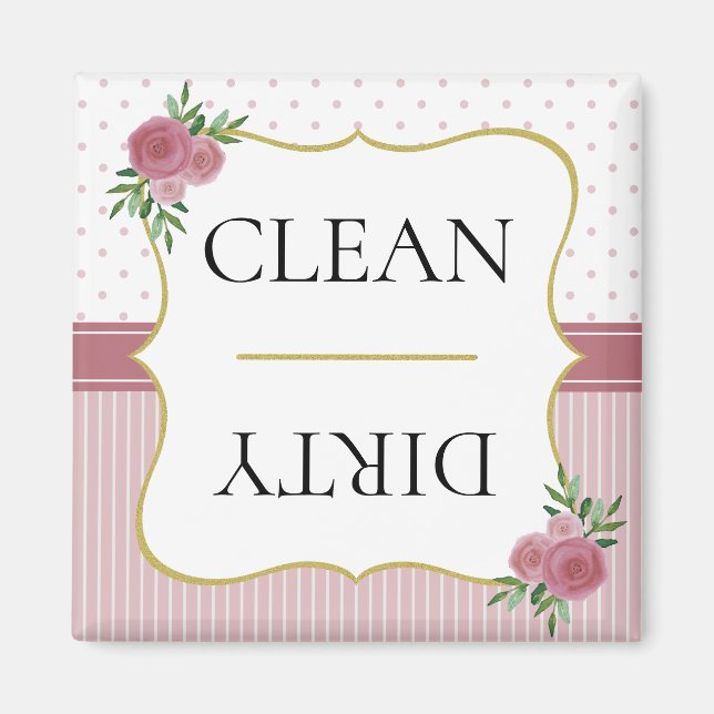 Imã Dispositivo de lavar louça para Rosa Dourada com d (Frente)