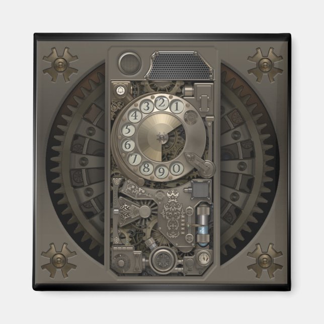 Imã Dispositivo Steampunk - Telefone de Discagem Rotaç (Frente)
