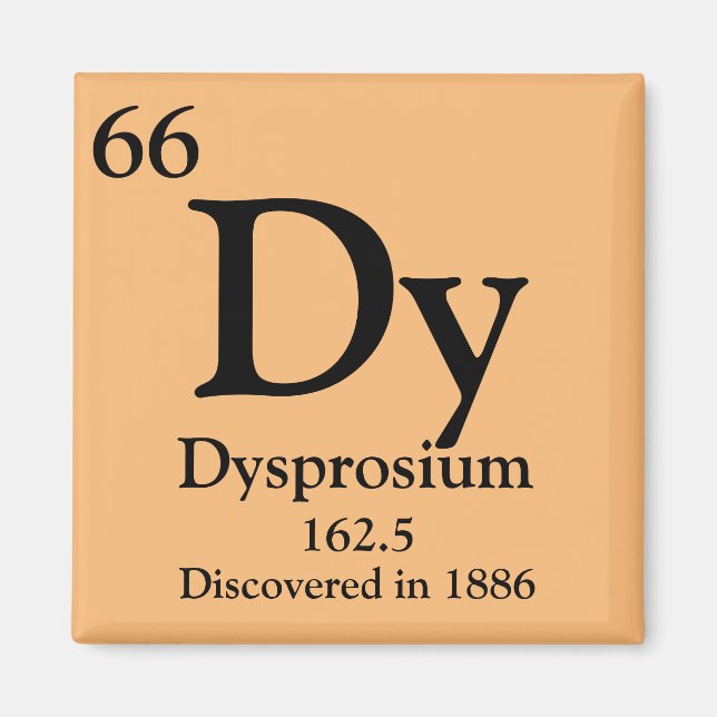 Imã Disprósio Mesa periódica (Frente)