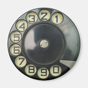 Imã disque o disco retro do número de telefone do