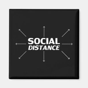 Imã Distância social setas modernas da tipografia dive