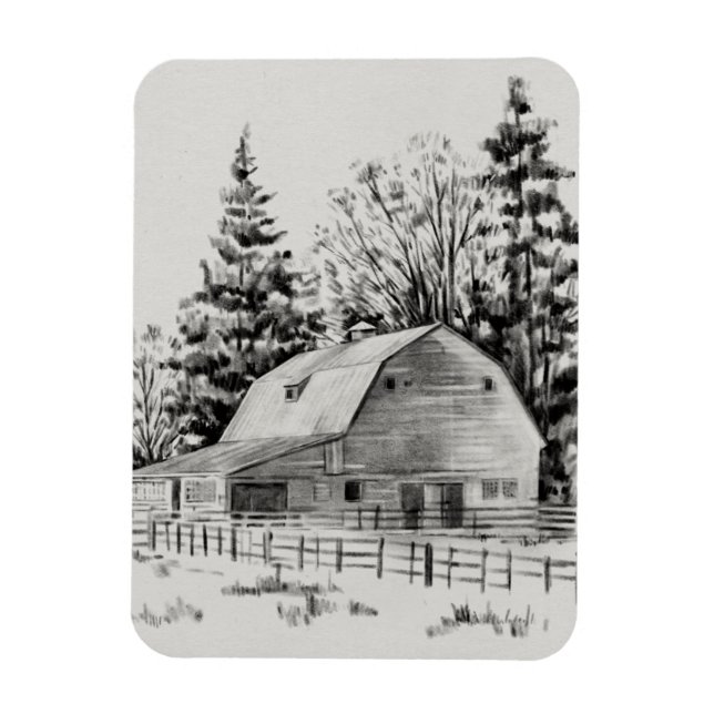 Ímã Distant Barn Sketch I (Vertical)