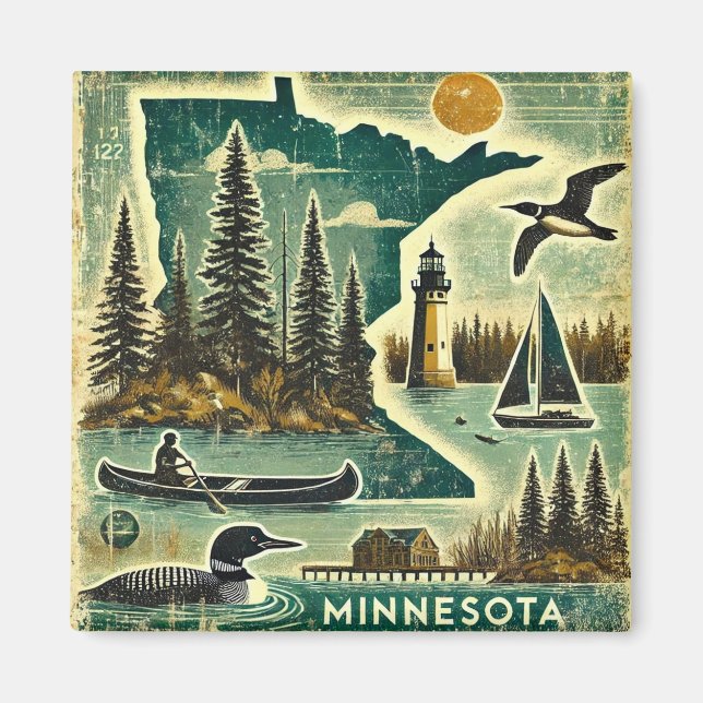 Imã Distante Grunge Minnesota (Frente)