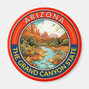 Imã Distintivo de Arte de Viagem do Arizona