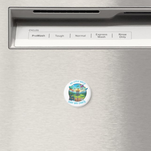 Imã Distintivo Retro de Disc Golf Engraçado Ilustração (In Situ (Dishwasher))