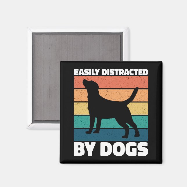 Imã Distraído Facilmente Por Cães Cachorros Cachorros  (Front/Back)