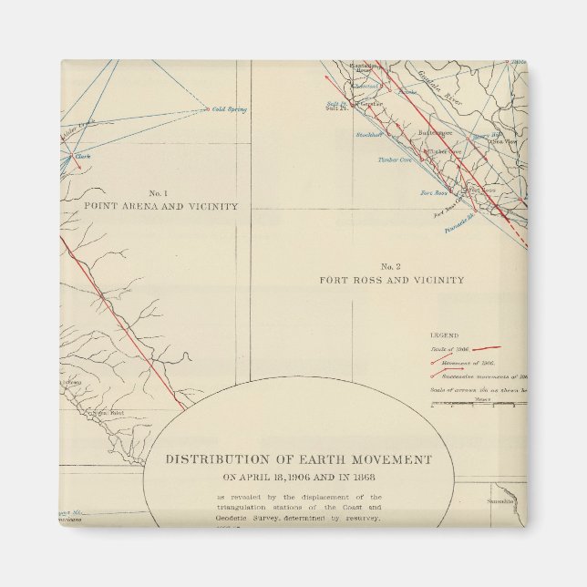 Imã Distribuição do movimento terrestre na Califórnia (Frente)