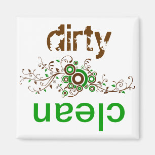Imã Diswasher limpo ou sujo Magent - verde & Brown