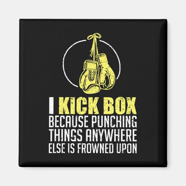 Imã Dito engraçado de kickboxing Comt lutador kickboxe (Frente)