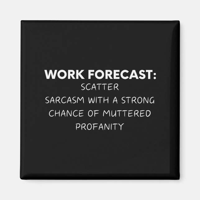 Imã Dito engraçado Previsão de trabalho Sarcasmo Piada (Frente)