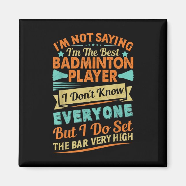 Imã Dito Retro de Badminton - Citação Engraçada de Pet (Frente)
