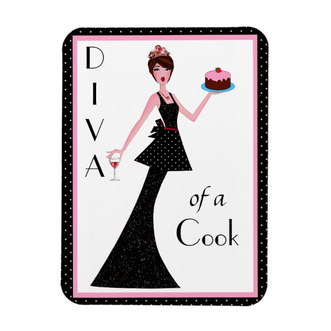 Ímã "Diva de um cozinheiro" (Vertical)