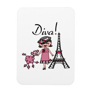 Ímã Diva do cabelo preto