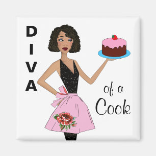 Imã "Diva ímãs étnicos de um cozinheiro"
