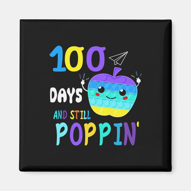 Imã Diversão 100 Dias De Escola Para Amantes De Fidget (Frente)