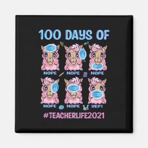 Imã Diversão 100 Dias De Máscara Do Professor Llama Ve