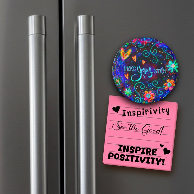 Imã Diversão Azul Faz Jesus Sorrir Inspirivência Flora (Criador carregado)