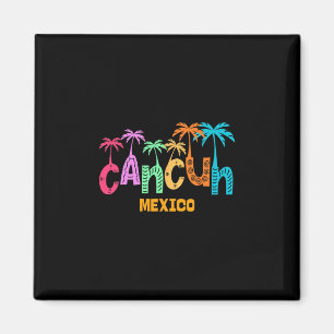 Imã Diversão Cancun México Palmeira Tipografia Colorid