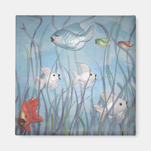 Imã diversão com peixe chalkware (Frente)