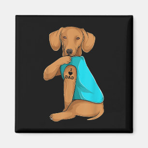 Imã Diversão Daschund I Love Pai Tattoo Roupa, Pai De