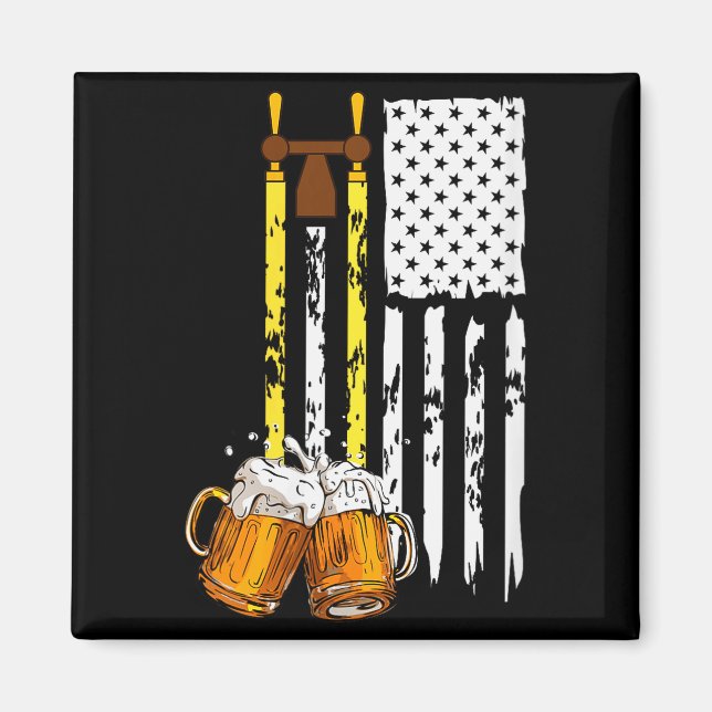 Imã Diversão de Bebida de Cerveja com Bandeira dos EUA (Frente)
