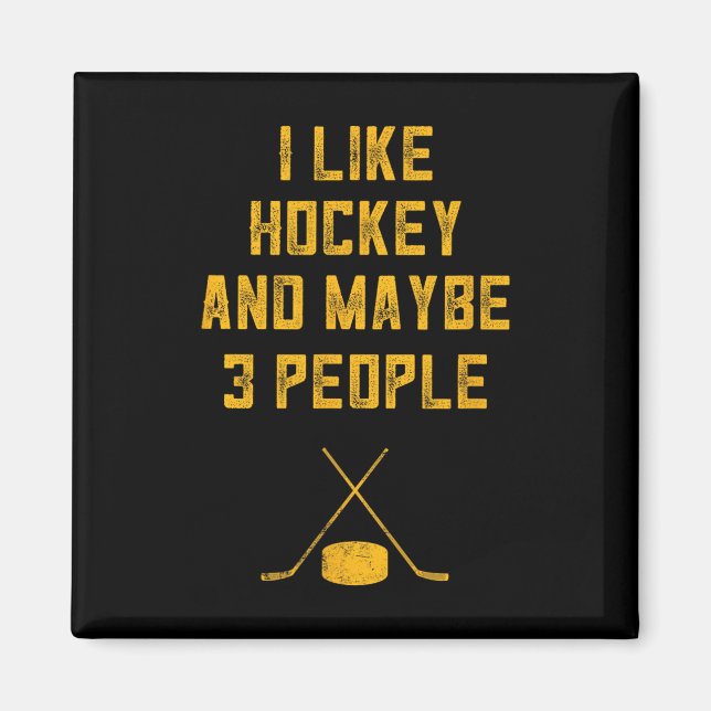 Imã Diversão De Hockey Para Homens Eu Gosto De Hockey  (Frente)