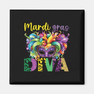 Imã Diversão E Festivo Mardi Gras Diva Desenho De Capt