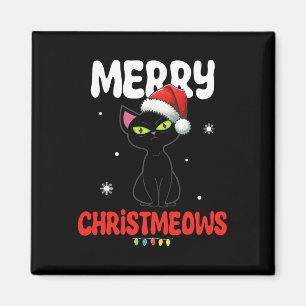 Imã Diversão Feliz Christmeows Alegre Gato Natal Crian