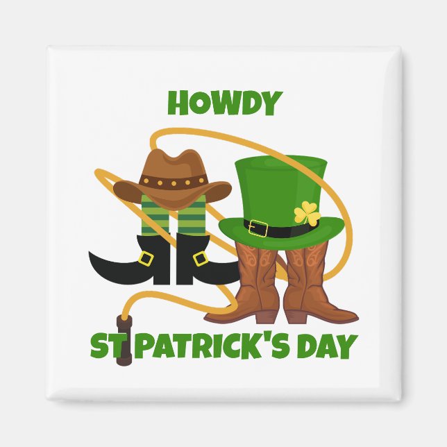 Imã Diversão Feliz Dia de São Patrício HOWDY DIA DUIT  (Frente)