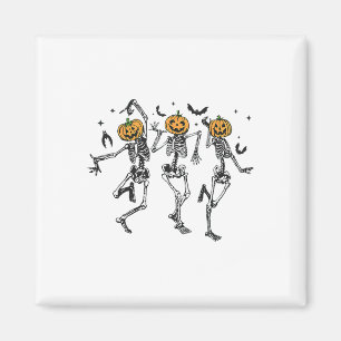 Imã Diversão Halloween Pumpkin Dancing Skeleton Costum