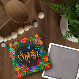 Imã Diversão Inspirativa de Tendência Floral Bonito de