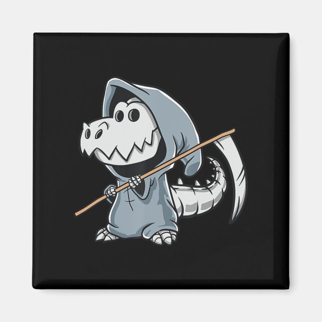 Imã Diversão TRex Skeleton Dino Grim Reaper Hallow (Frente)