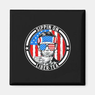Imã Divertido 4 de julho bebendo Liber-ty Liberty EUA