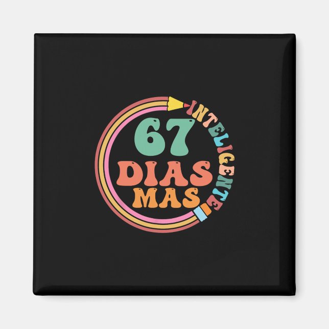 Imã Divertido 67 Dias De Professor Espanhol Meme Mais  (Frente)