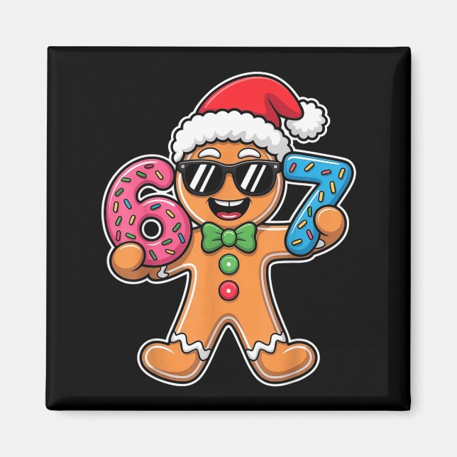 Imã Divertido 67 Natal Seis Sete Meme Xmas Biscoito de (Frente)