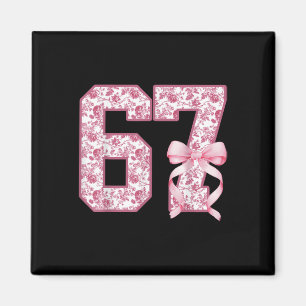 Imã Divertido 67 Seis Sete Coquete Menina Rosa Toile M